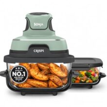 Ninja Crispi 1700W CleanCrisp Glass Air Fryer | 1.4L & 3.8L containers, Microwave, Freezer and PFAS Safe, Non-Toxic Glass Portable Cooking System with 2 year Warranty