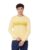 Park Avenue Men’s Poly Cotton One Piece Slim Fit Medium Yellow Casual Round Neck Sweatshirt