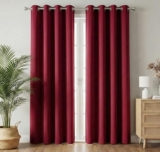 Vas Collections 100% Blackout Door Curtains, 7 Feet (121X215 Cm) Set Of 2, Plain, Thermal Insulated, Room Darkening Curtains For Living Room, Bedroom, (Maroon)