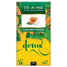 Te-A-Me Cardamom Turmeric Herbal Tisane, 25 Tea Bags | Herbal Tea Without Caffeine For Immunity, Well-Being With Natural Spices | 25 Herbal Tea Bags Of Cardamom & Turmeric Tea