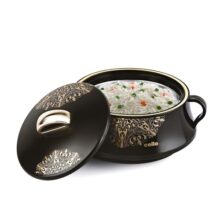 CELLO Midas Casserole Hot Pot Box for Daily Use & Kitchen 1500 ml, Black | BPA Free Serving Inner Steel Insulated Food Grade Airtight Sturdy Handle Casseroles Case Set for Roti Chapati Rice Biryani