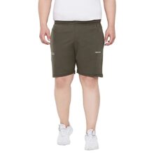 Bigbanana Plus Size Men’s Solid Shorts(Shillingford, Olive, 2XL)