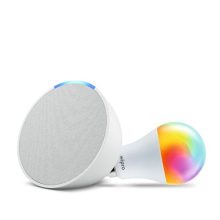 Amazon Echo Pop (White) Combo With Wipro Simple Setup 9W Led Smart Color Bulb