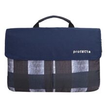 Protecta Charlie 14.1 Inch Stylish Laptop Bag for Women & Men, Ideal as Office Hand Bag or as Sling Bag Soft Velvety Interiors & Water Repellent Outer Fabric – (Distressed Checks Print)