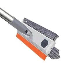 Kitchmora 3 In 1 Bathroom And Toilet Cleaning Brush With Scrubber, Corner Brush And Wiper For Floor, Wall, Tiles And Washroom Cleaning With Handle Attachment.(Multicolour | Pack Of 1)