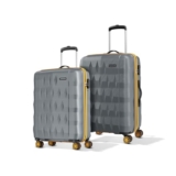 Aristocrat Comet Set of 2 (Cabin+Medium) Hard Case Trolley Bags, Grey