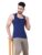 Rupa Colors Athlefit Gym Vest for Men, 100% Cotton Breathable and Stretchable Fabric, Racerback with Criss Cross Shoulder Strap, Pack of 1 Indigo Blue