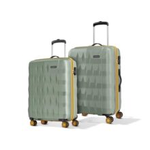 Aristocrat Comet Set of 2 (Cabin+Medium) Hard Case Trolley Bags, Green