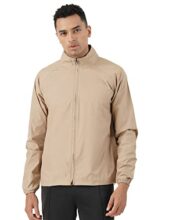 Pump’d Men’s All-purpose Windcheater with Front Zip Closure & Self Packing Kit (Sand, M)