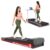 PowerMax Fitness WalkPad-2 Under Desk Walking Pad Treadmill for Home Use|3.0 HP Motor|Compact Design with Manual Incline|Shock Absorption System|110 kg Capacity|LED Display|Remote Control (Red Black)