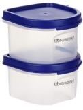 Floraware Modular Plastic Storage Containers | Airtight Jars with Lids | Stackable Design for Grains, Spices, Snacks & More | Transparent & Space-Saving (Blue, Small)