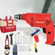 FOSTER FKS-032 SUPREME General Purpose tool bag with Forward/Reverse Drill machine Pistol Grip Drill MADE IN INDIA (10 mm Chuck Size)