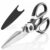 BUYMZ Multi Purpose Kitchen Scissors with Cover,food scissors,Premium Stainless Steel Solid Kitchen Shears for Meat,Seafood,Chicken,Vegetables,Herbs,Bottle Opener for General Use, (PACK OF 1)