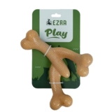 EZRA Play Lobster Bone Dog Chew Toy | Durable Non-Toxic Rubber Chew Bone | Interactive Toy for Dental Health, Teething & Active Chewers
