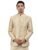 MANQ Men’s Slim Fit Bandhgala Blazer, Self Design, Fawn, Mandarin Collar, Single Breasted Ethnic Jacket for Wedding, Party & Formal Wear 44