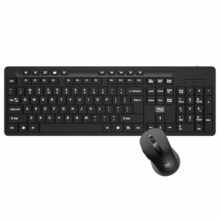 TAG KBWM1000 Black Wireless Keyboard & Mouse Combo Kit with USB 2.4Ghz Nano Receiver, Linear Chiclet Keys, Upto 10M Clicks, Full 104 Keys & 10 Multimia Keys, 6 Buttons Mouse, for Windows/Mac/Linux