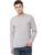 Macroman M-Series Smartz Basics Full Sleeve Crew Neck T-Shirt for Men, Cotton Blend, Grey Melange, Pack of 1