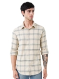 Spykar Men White Slim Fit Checkered Full Sleeve Casual Shirt (Size:)-MSHCS1BE141