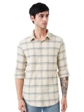 Spykar Men White Slim Fit Checkered Full Sleeve Casual Shirt (Size:)-MSHCS1BE141