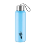 Milton Halo 600 Steel Thermoware, Inner Steel, PU Insulated, Leak Proof Water Bottle for School Kids, Office, Gym, Easy to Carry Strap, 500 ml, Light Blue