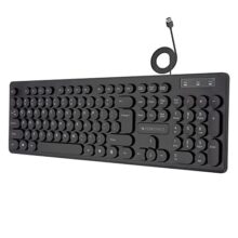ZEBRONICS K24 Wired USB Keyboard, 104 Keys, Long Life 8 Million Keystrokes, Silent & Comfortable Use, Slim Design, Retractable Stand, 1.5 Meter Textured Cable, UV Coated keycaps