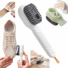 Multipurpose Cleaning Brush with Liquid Dispenser – Refillable Scrub Brush for Shoes, Clothes, Sink, Tiles & Kitchen | Soft Bristle Soap Dispensing Scrubber Brush