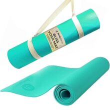 Bodyband Yoga Mat For Women & Men 4Mm With Carry Strap Eva Material Extra Thick Exercise Mat For Workout Yoga Fitness Pilates & Meditation, Anti Tear Anti Slip For Home & Gym Use, Aqua Green – Green
