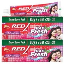 Dabur Red Bae Fresh Gel – 600Gm (300Gm*2) | Fights Bad Breath, Cavity Germs And Plaque | 12Hr Freshness | Activ Germ-Kill Formula