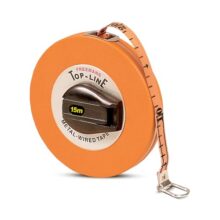 FREEMANS Top Line 15m:16mm Metal Wired Measuring Tape – 15m/50ft || Case Reinforced with Stainless Steel Band || Durable Winding Mechanism Handle and Stainless Steel Mouth with End Hook