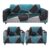 Mollishomes Sofa Cover 5 Seater Fully Covered, Stretchable Polyester Spandex, Navy Blue & Black Abstract Antislip Sofa Cover 3+1+1 Seater | Make Your Own Stylish Set For Aesthetic Home Furnishing