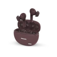 PHILIPS Audio TAT1179RD/94 True Wireless in-Ear Earbuds with Pocket Sized Charging Case, Play Time Up to 45Hrs, 10mm Dynamic Drivers, Inbuilt Mic, IPX4 Splash & Sweat Resistant (Red)