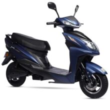 AMO Jaunty Low Speed Electric Scooter Non-RTO 70Km-80 Km Range, Blue with Lead Acid Battery And Portable Charger