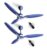 LONGWAY Zephyr 1200 mm BLDC Ceiling Fan with Remote Control | BEE 5 Star Rated Energy Efficient | Ultra High Speed 3 Blade Anti-Dust Decorative Ceiling Fan (Silver Blue, Pack of 2)