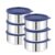 ATTRO Prime Stainless Steel Single Wall Storage Containers Airtight & Leak Proof Containers for Office Use, School, Picnic, 400ml -Blue-Set Of 6