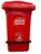 ARISTO Plastic Dustbin With Wheels and Metal Pedal 90 LTR (Red)