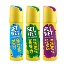 Set Wet Deodorant Spray Perfume Cool, Charm & Swag Avatar For Men, 150Ml (Pack Of 3)
