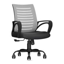 Cellbell Desire C104 Mesh Mid Back Chair | Ergonomic Office, Study, Revolving, Computer Chair For Work From Home Heavy Duty Metal Base, Seat Height Adjustable (Grey)