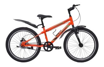 playR #BFF Cycle 24 Inch Fat Tyre 7 Speed Front Wheel Shock Abs, Front and Rear Disc Brake, Fluorescent Orange for Durable City & Outdoor Cycle for Men & Women