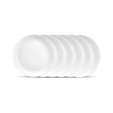 Diva by La Opala, Cosmo Collection, Opal Glass Full Plate Set 11″ 6 pcs, Plainware, White