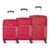 Aristocrat Baleno Set Of 3 (Small + Medium + Large) Polyester Softsided Check-In 4 Wheels Trolleys – Red