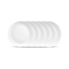 Diva by La Opala, Cosmo Collection, Opal Glass Full Plate Set 11″ 6 pcs, Plainware, White