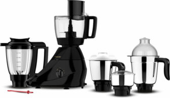 Butterfly Rapid Food Processor 750 W Juicer Mixer Grinder(MAGIC / MAGIC 5 JAR | 5 Jars | Atta Kneading, Veggie Chopping Features and India’s First cool touch Chutney Jar with Air-Gap Cooling | Black)