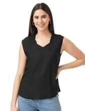 FYLTR Women’s Sleeveless Casual Top -Lightweight, Soft Handfeel (Black Heart, L)
