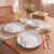 Novo By La Opala Opalware Dinner Set 10 Pcs for Family of 2, Pink Florets | Microwave & Dishwasher Safe Crockery Set for Home, Bone-Ash Free Bowls & Plates Set, Break-Resistant & Lightweight
