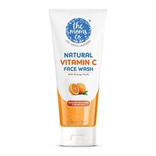 The Moms Co Natural Simple Vitamin C Face Wash For Women & Men | Clean & Glowing Skin I Oil Free Look I Orange Beads & Chemical Free I 80 Ml