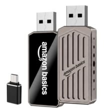 Amazon Basics 2-in-1 Wireless CarPlay & Android Auto Adapter,Convert Wired to Wireless CarPlay Adapter,No Delay and Stable Control Mini Size, Bluetooth Connectivity
