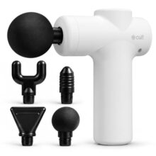 Cult Nova Portable Deep Tissue Massage Gun for Full-Body Muscle Relief, Ultra-Lightweight Handheld Design, 6 Speed Levels, Up to 3-Hour Battery Life, 4 Interchangeable Heads, Deep Tissue Massager for Arms, Shoulders, Legs & Everyday Recovery White