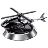 Solar Helicopter Car Perfume Diffuser With Wooden Insert And Aluminum Base (Helicopter Design Air Freshener)