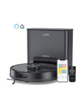 ILIFE T20s Ultra Self-emptying Robot Vacuum with LiDAR Navigation and Strong Suction Robotic Floor Cleaner 10Kpa with Reusable Dust Bag, Anti-Bacterial Cleaning, 2 in 1 Mopping and Vacuum (WiFi Connectivity, Google Assistant and Alexa)(Black)
