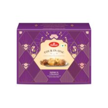 Haldiram’s Four in One 450G, Savour The Variety of Indian Sweets (Contains Dodha Burfi, Patisa, Besan Burfi & Panjeeri Ladoo)